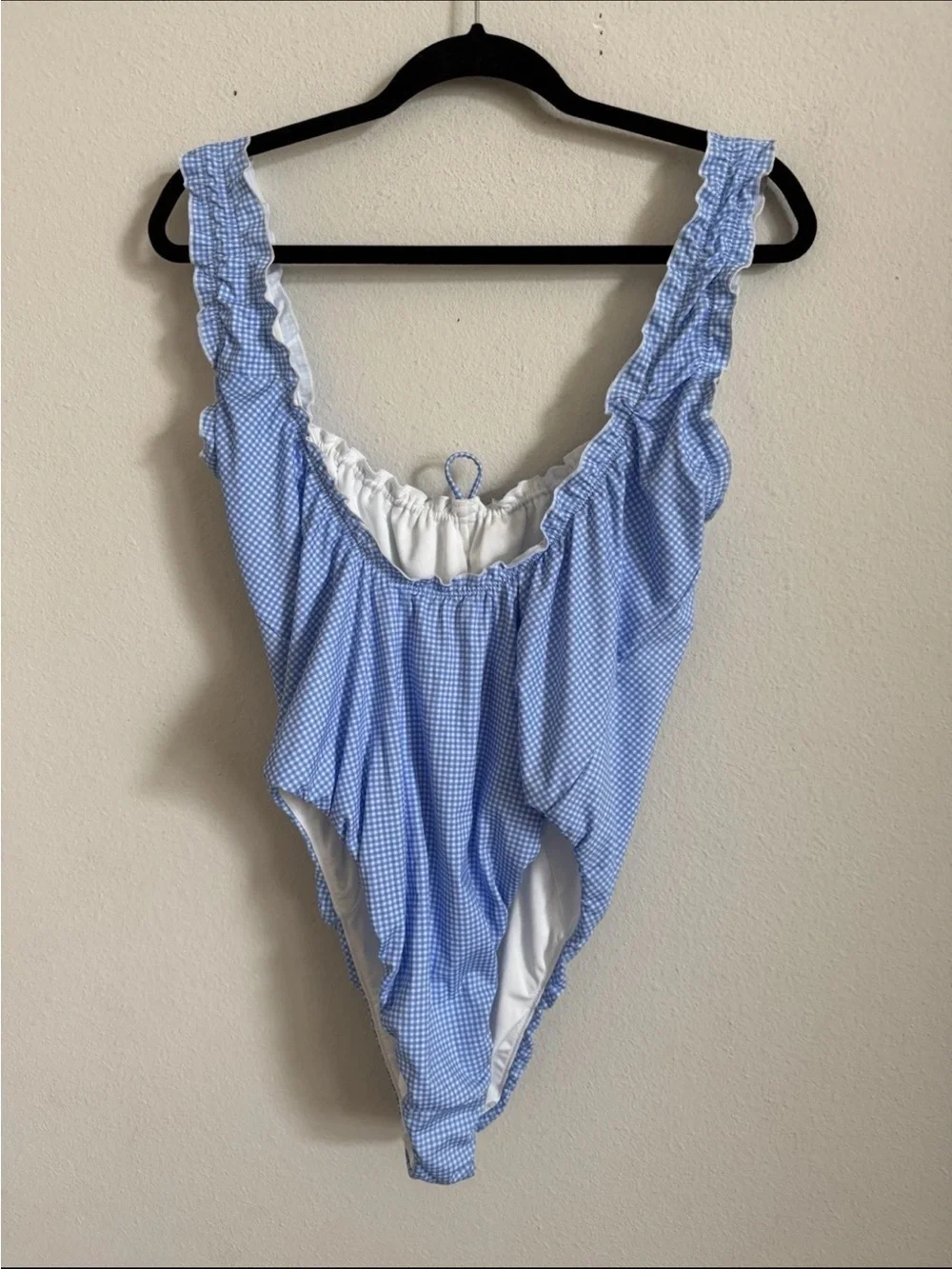 NWT Victoria’s Secret Pink Frankie’s Bikinis Hampton Blue Gingham One Piece XL